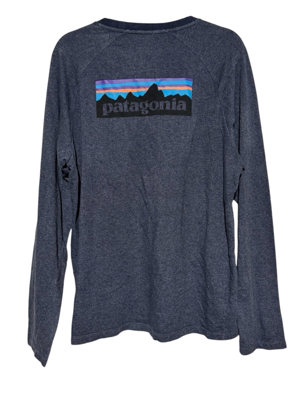 Patagonia P-6 Logo Long Sleeve Tee Men Size Large Organic Cotton Outdoor